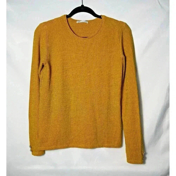 Zara Shirt Long sleeves size M Crew Neck Casual Travel - Picture 1 of 6